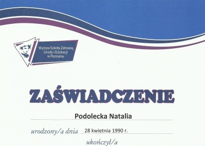Tytuł licencjata na kierunku Kosmetologia